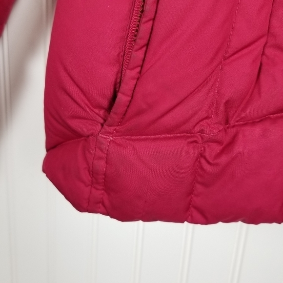 Eddie Bauer Quilted Goose Down Puffer Jacket Faux Fur Collar Pink Women's Medium - Picture 4 of 12